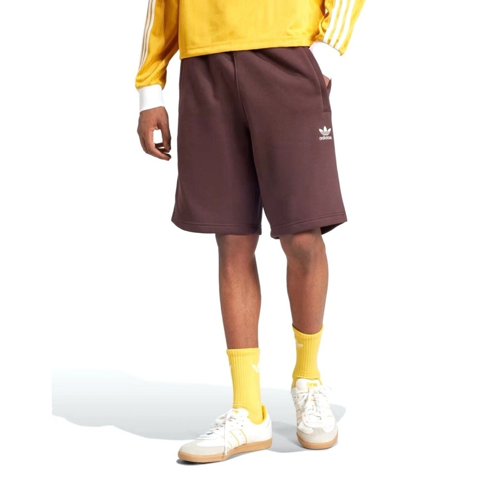 Adidas Originals Essential Shorts Men's S Brown Trefoil Logo Casual Gym NWT